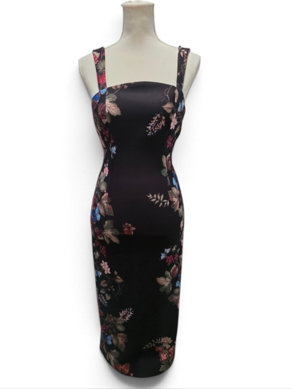 BCBG Square Neck Satin Dress